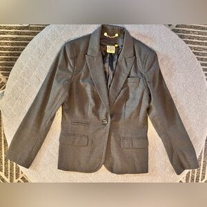 Tory Burch Size 10 Gray Wool Blazer